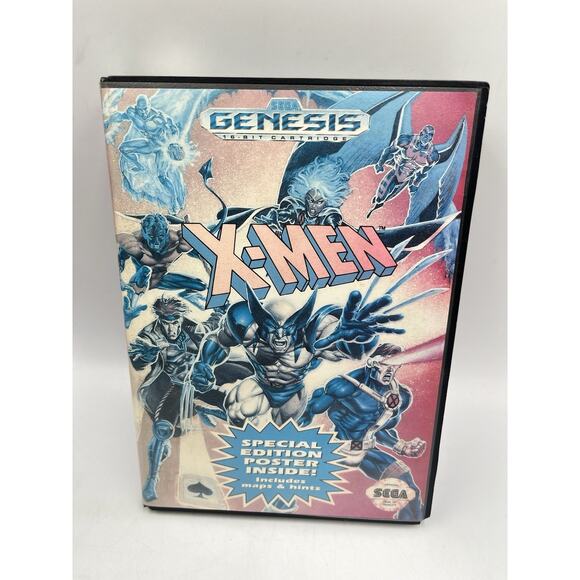 X-Men (Sega Genesis, 1993) Box And Cart - Picture 1 of 8